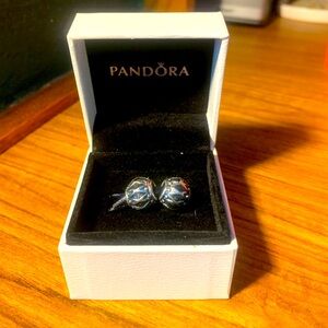 2 Black and Silver Pandora Beads